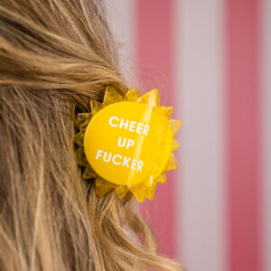 Chez Gagne - Plant-Based Acetate Hair Claw Clip - CHEER UP FUCKER