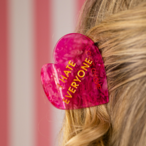 Chez Gagne - Plant-Based Acetate Hair Claw Clip - I HATE EVERYONE