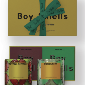 Boy Smells - 2026 Holiday Smells Collection - Nueve Holiday Candle Votive Duo - 2.8 oz x 2 - 18 HR x 2 - XXMAS TREE | SPECIAL BROWNIE